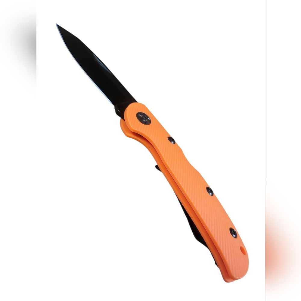 420 Steel // Orange Lockback Folding Knife - Picture 4 of 5